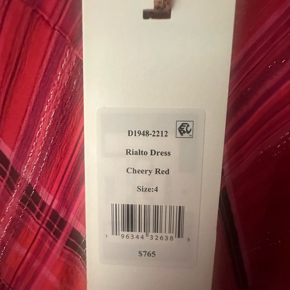 LoveShackFancy Rialto Pink Red Plaid Ruffle Dress Size 4 - Picture 4 of 4